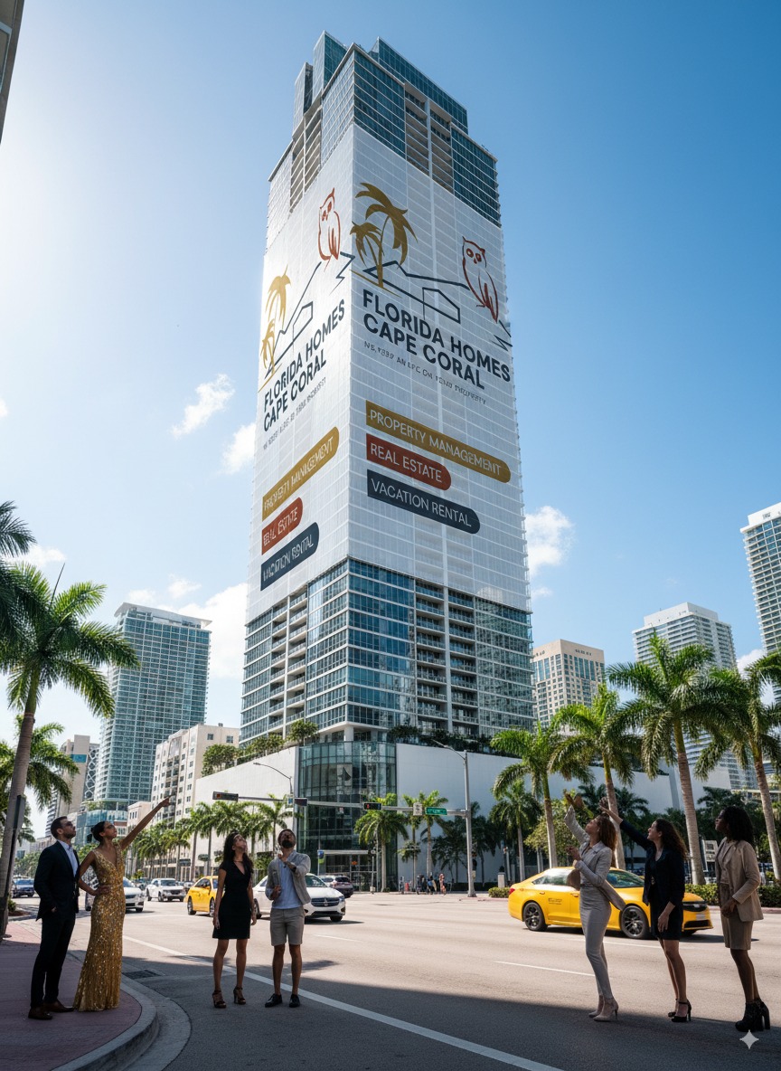 Building with ads in florida city